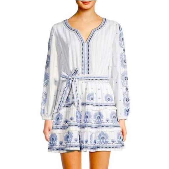 Roller Rabbit Indriya Embroidered Mini Dress Medium - Picture 2 of 11